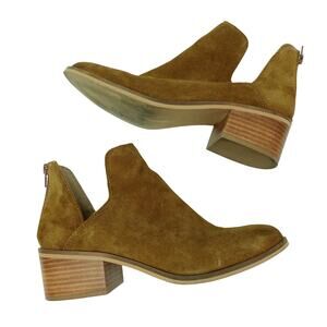 Steve Madden Womens Lancaster Bootie Almond Toe Back Zip Suede Brown Size 9M